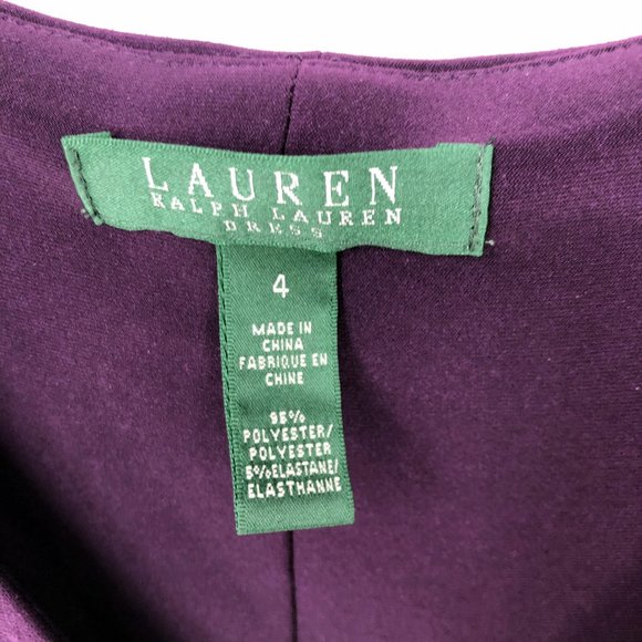 Lauren Ralph Lauren Purple Bow Front Sheath Dress - Picture 5 of 7